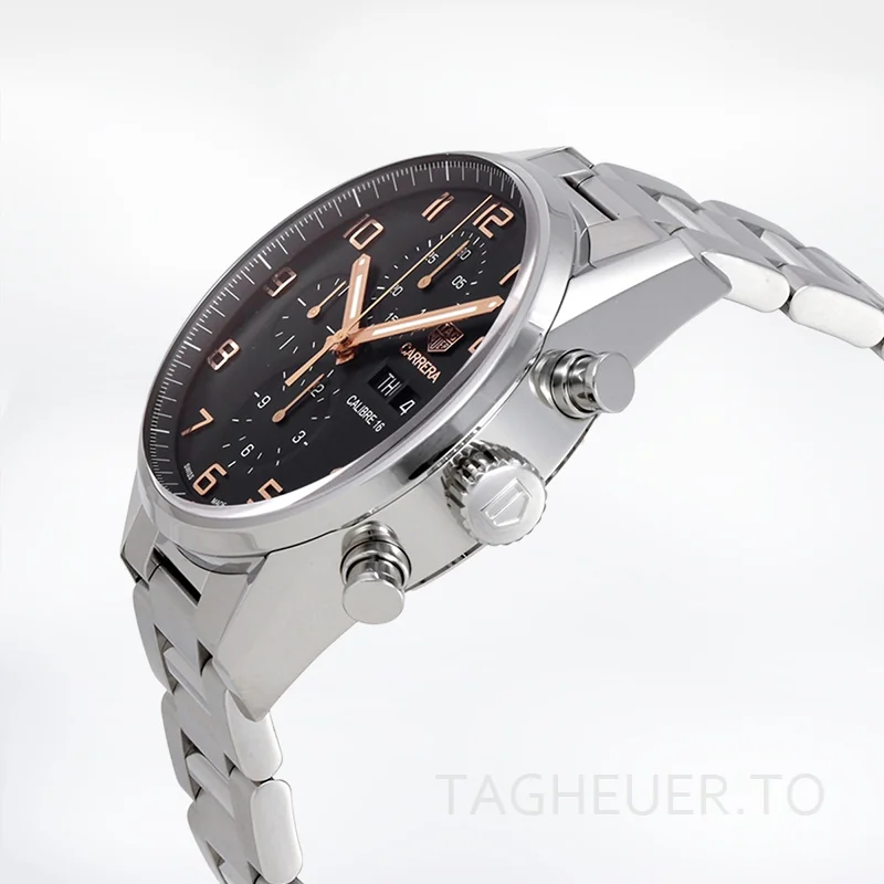 Tag Heuer Carrera 43mm Men's CV2A1AB.BA0738 Silver-tone Black Dial