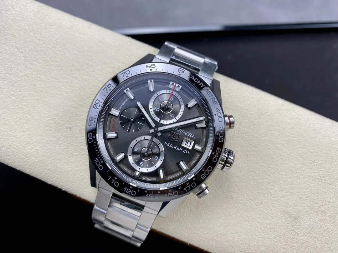 Best Swiss TAG Heuer Carrera CAR201W.BA0714 Replica Watch - 43mm Grey Dial, Stainless Steel, 50m Waterproof