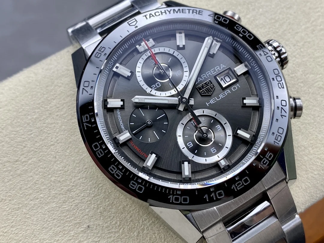 Best Swiss TAG Heuer Carrera CAR201W.BA0714 Replica Watch - 43mm Grey Dial, Stainless Steel, 50m Waterproof