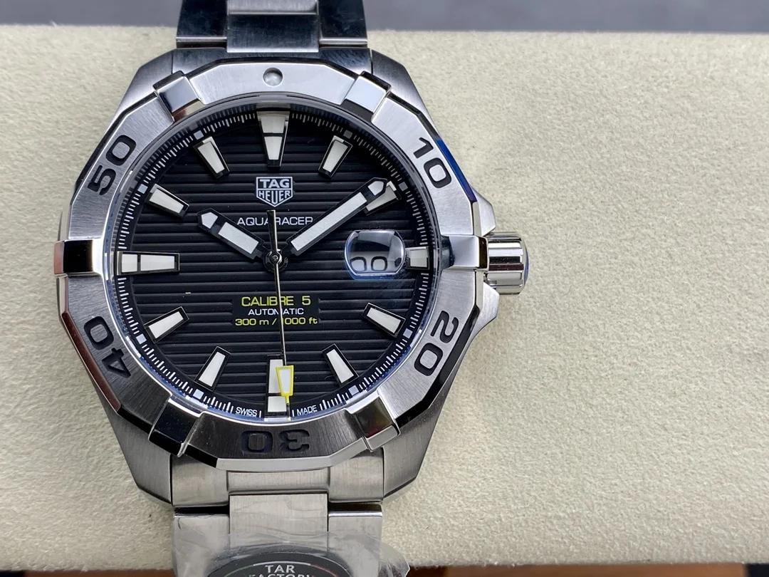 Swatch TAG Heuer Aquaracer WAY2010.BA0927 Replica Swiss men watch 43 Stainless Steel Black Dial water resistant 100M