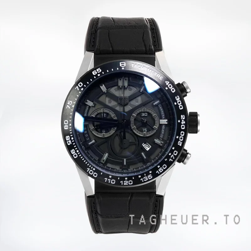 Tag Heuer Carrera 43mm CAR5A8Y.FC6377 Men's Black Skeleton Dial Quartz