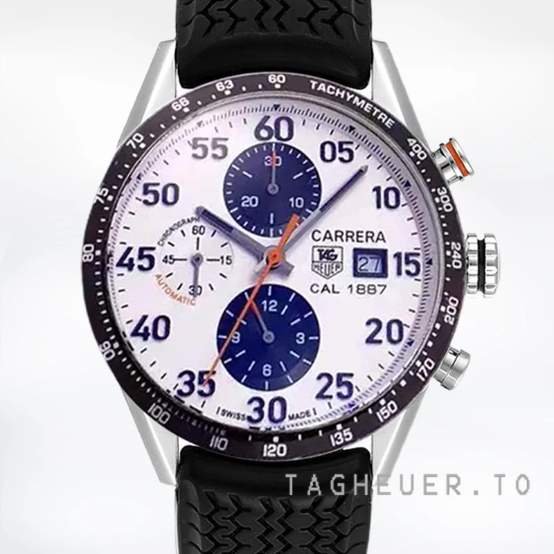 Tag Heuer Carrera CarreraWAR009 Men's 43mm Automatic White Dial