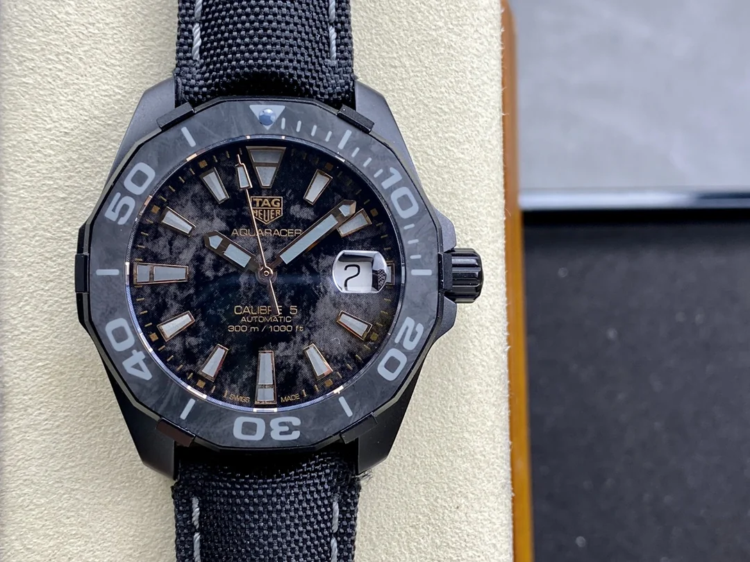 Swiss Super Clone TAG HEUER Aquaracer WBD218A.FC6445 Replica - AAA 41mm Black/Gold Men's Waterproof Watch