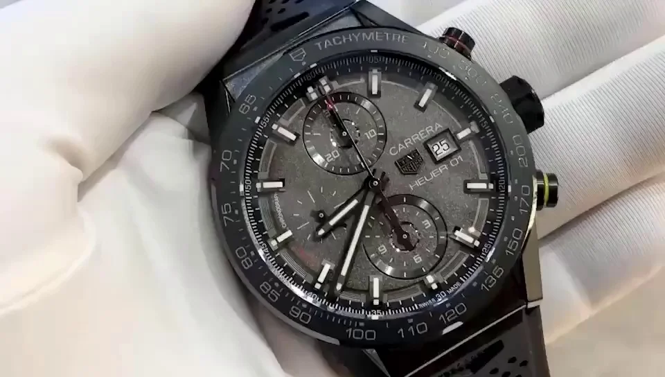 Swiss Made TAG Heuer Carrera CAR201J.FT6087 Super Clone - 43mm Black Ceramic Automatic Replica Watch