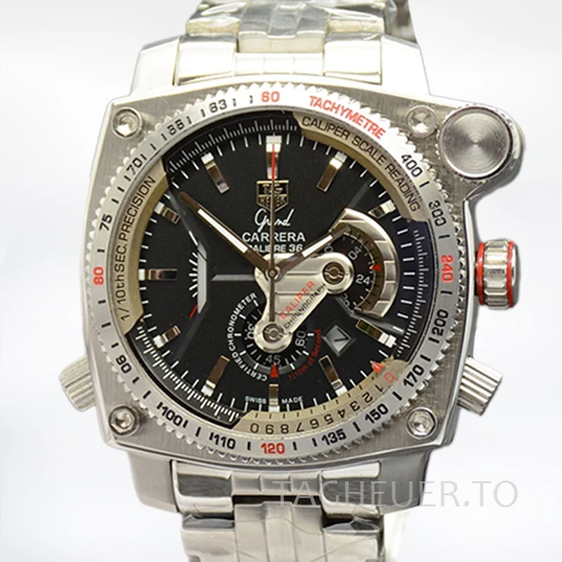Tag Heuer Grand Carrera Men GrandCarreraBKSB-001 43mm Silver-tone Stainless Steel