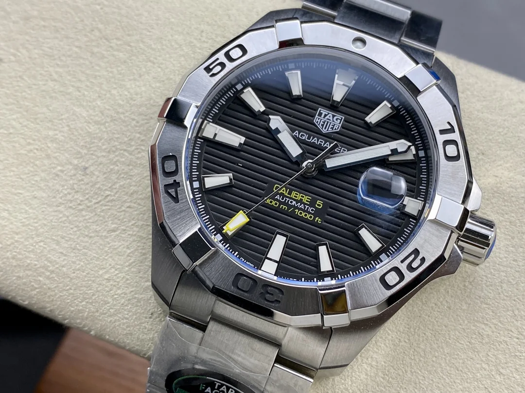 Swatch TAG Heuer Aquaracer WAY2010.BA0927 Replica Swiss men watch 43 Stainless Steel Black Dial water resistant 100M