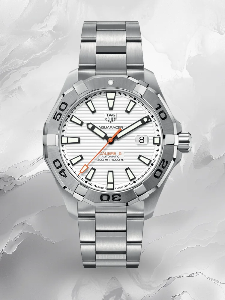 Best Swiss TAG Heuer Aquaracer WAY2013.BA0927 Replica Watch - 43mm Stainless Steel, White Dial, 100M Waterproof