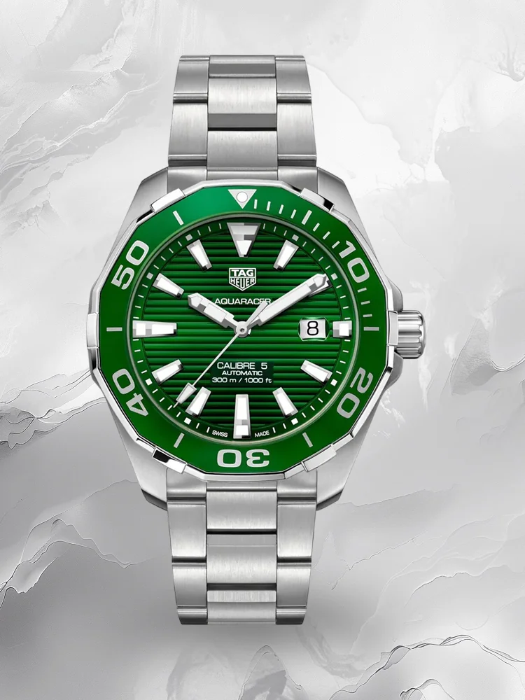 TAG Heuer Aquaracer Super Clone Swiss Men's Watch - 43mm Green Dial, 100M Water Resistant