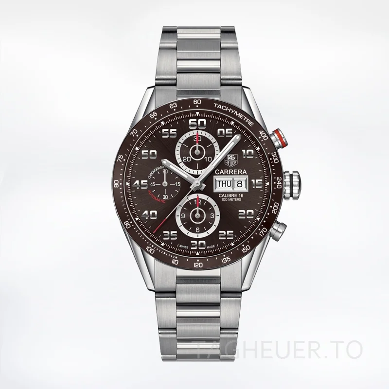 Tag Heuer Carrera Men's 43mm CV2A1S.BA0799 Brown Dial Bracelet