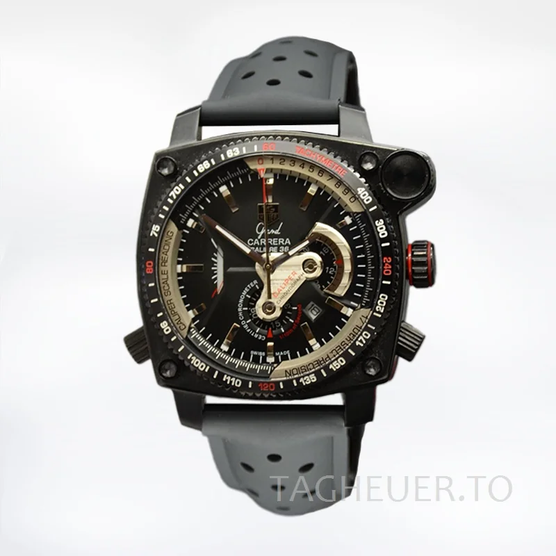 Tag Heuer Grand Carrera 43mm GrandCarreraBKSR-003 Men Quartz Black-tone