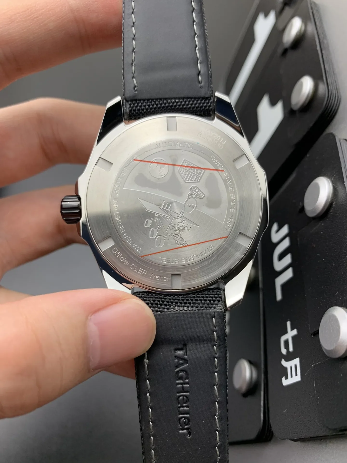 Best AAA Tag Heuer Aquaracer WAY201J.FC6370 Replica Watch with Black Dial and Moon Pattern - Men's Automatic Timepiece