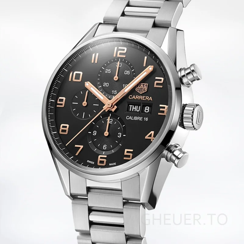 Tag Heuer Carrera 43mm Men's CV2A1AB.BA0738 Silver-tone Black Dial
