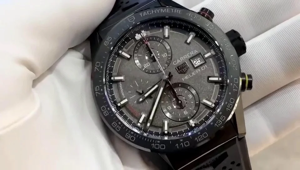 Swiss Made TAG Heuer Carrera CAR201J.FT6087 Super Clone - 43mm Black Ceramic Automatic Replica Watch