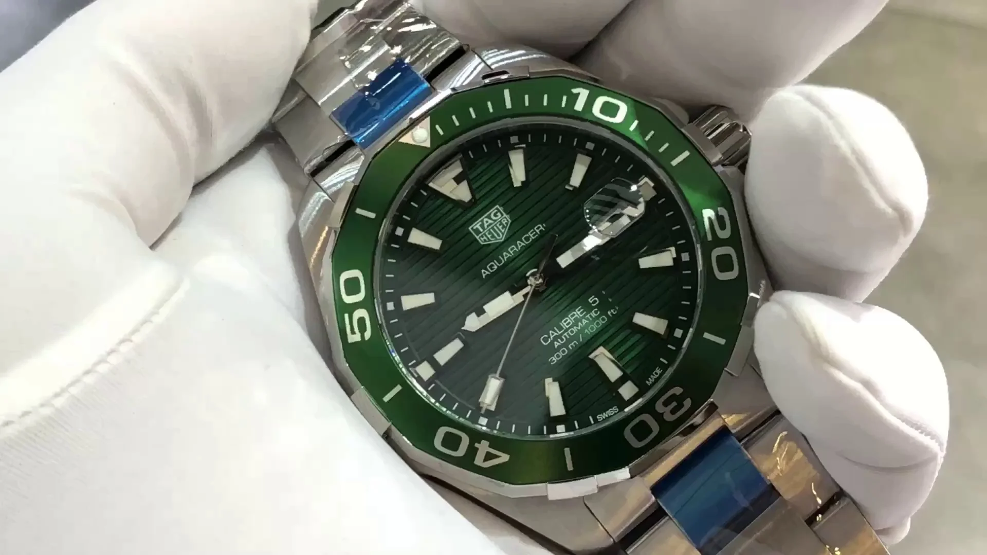 TAG Heuer Aquaracer Super Clone Swiss Men's Watch - 43mm Green Dial, 100M Water Resistant