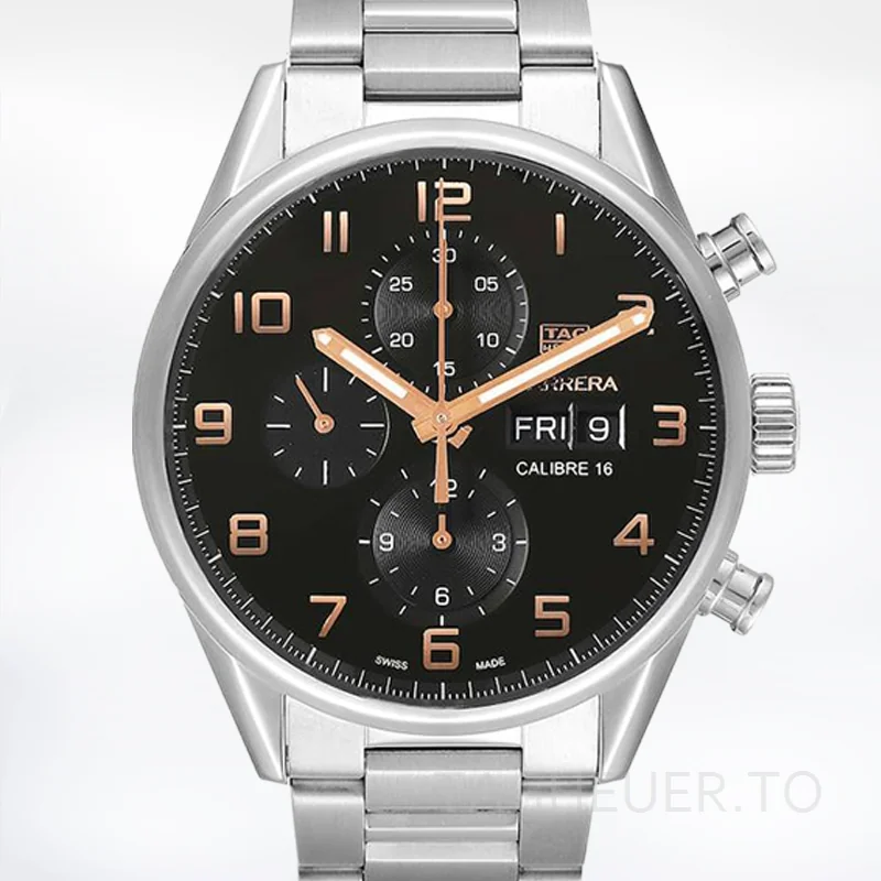 Tag Heuer Carrera 43mm Men's CV2A1AB.BA0738 Silver-tone Black Dial