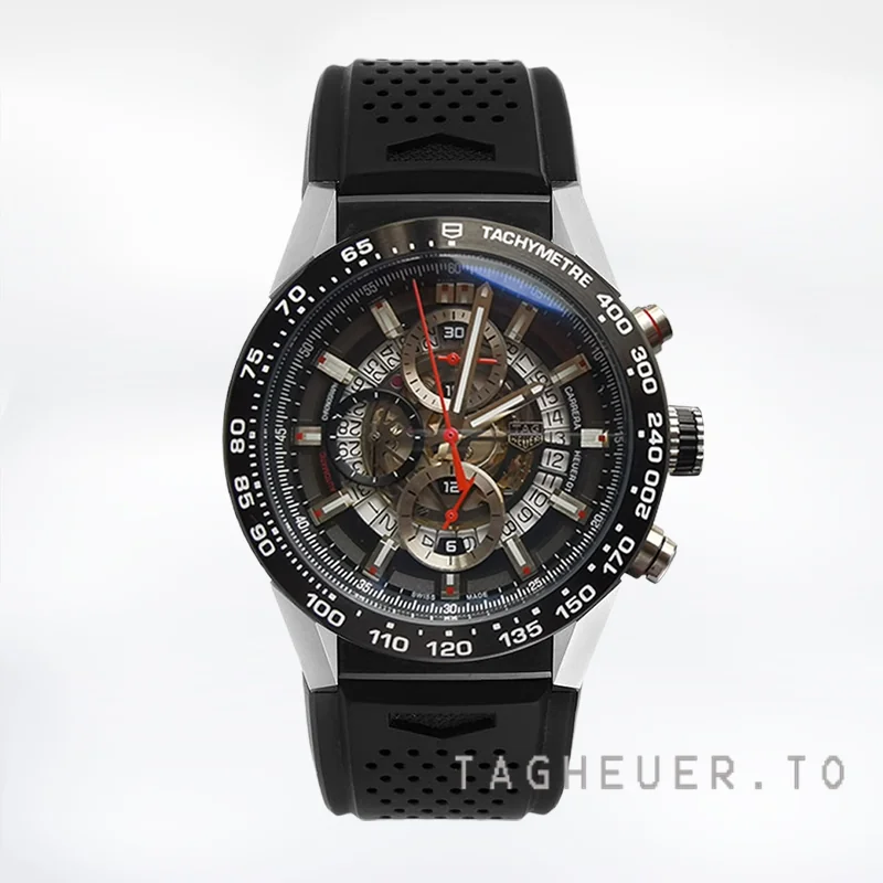 Tag Heuer Carrera CAR2A1Z Men's 43mm Black Skeleton Dial