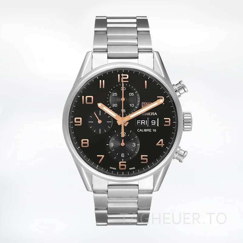 Tag Heuer Carrera 43mm Men's CV2A1AB.BA0738 Silver-tone Black Dial