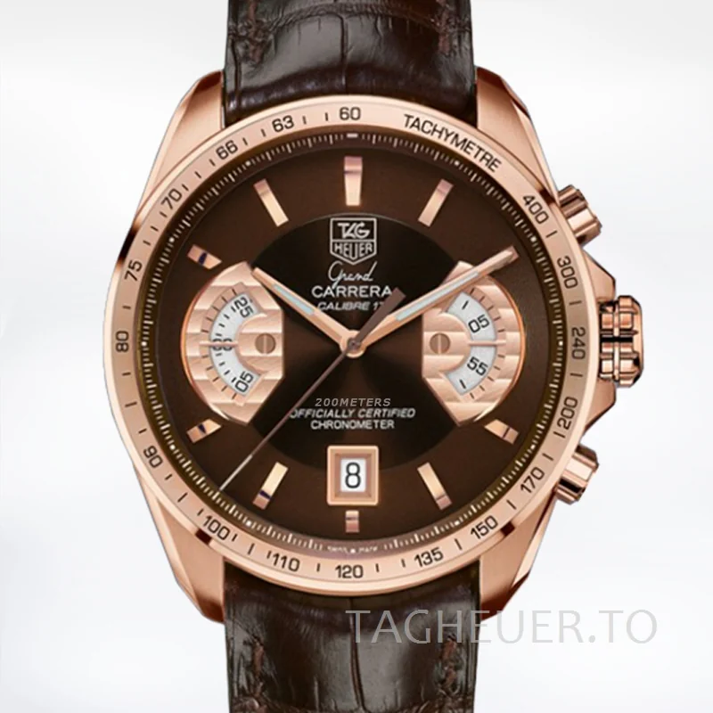 Tag Heuer Grand Carrera CAV514C.FC8171 43mm Men Brown Dial