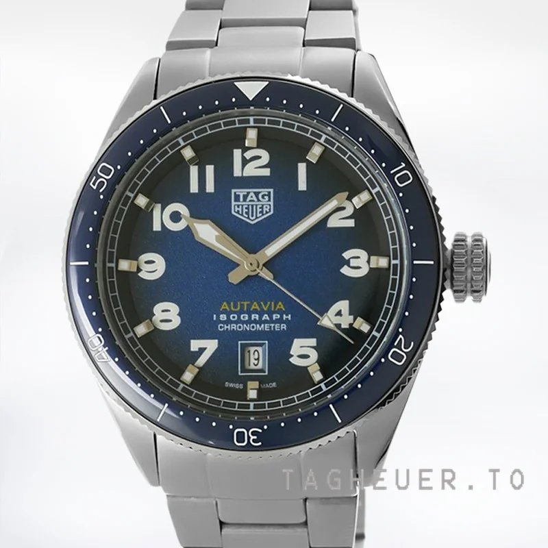 Tag Heuer Autavia Men's 44mm WBE5116.EB0173 Ceramics Bezel Blue Dial