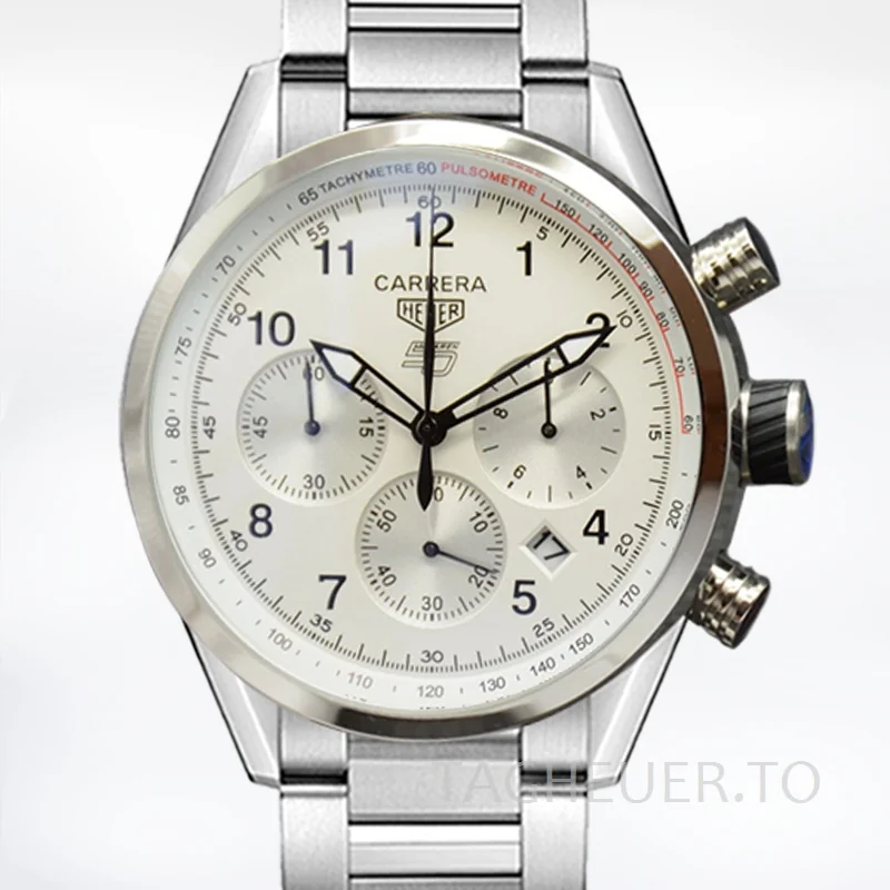 Tag Heuer Carrera 43mm CarreraWAB-016 Men White Dial Stainless Steel