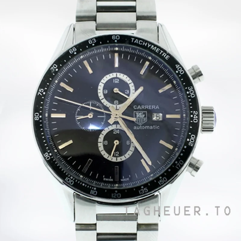 Tag Heuer Carrera 43mm CV2010.BA0794 Men's Silver-tone Black Dial