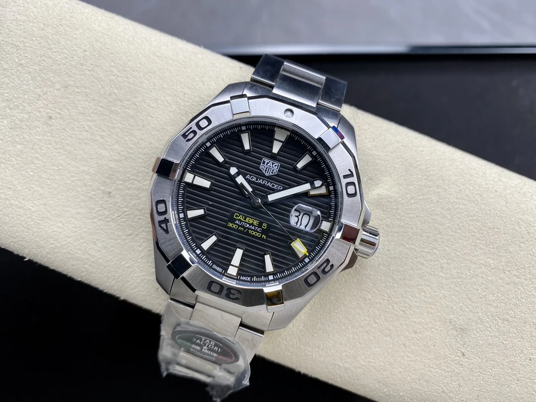 Swatch TAG Heuer Aquaracer WAY2010.BA0927 Replica Swiss men watch 43 Stainless Steel Black Dial water resistant 100M