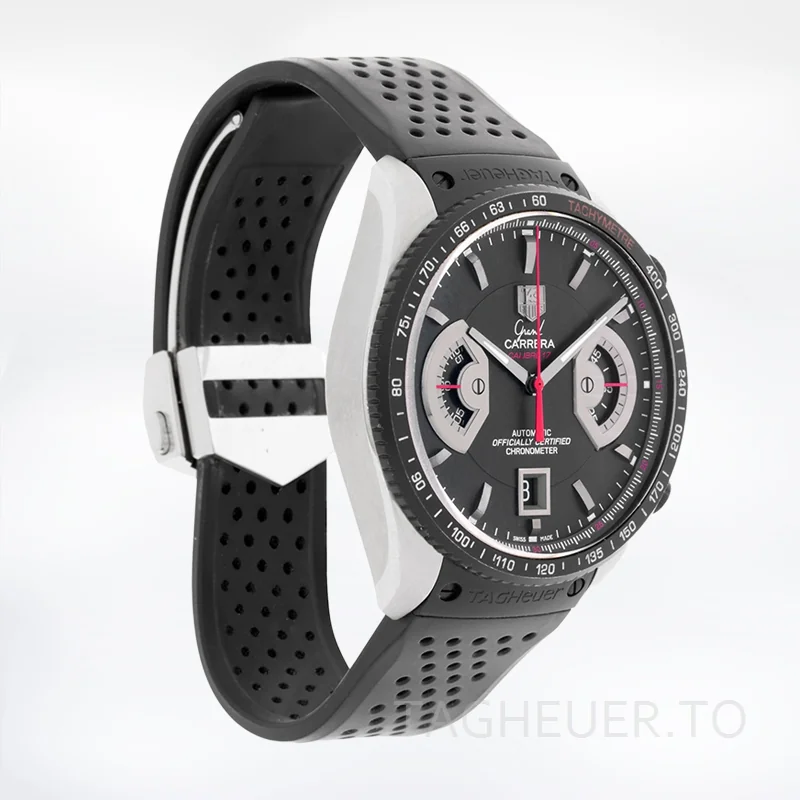 Tag Heuer Grand Carrera Men's CAV511C.FT6016 43mm Quartz Rubber Band