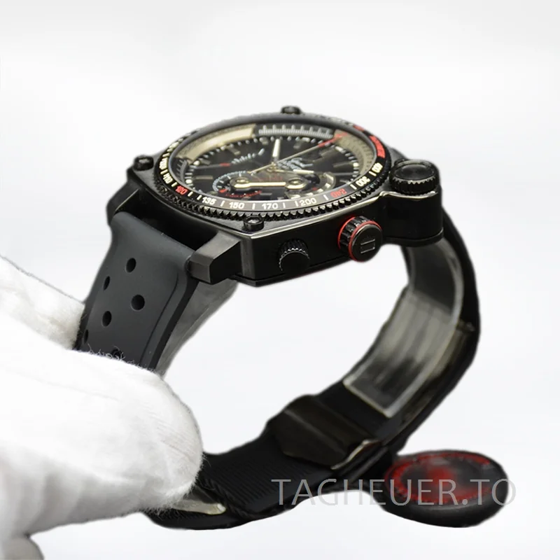 Tag Heuer Grand Carrera 43mm GrandCarreraBKSR-003 Men Quartz Black-tone