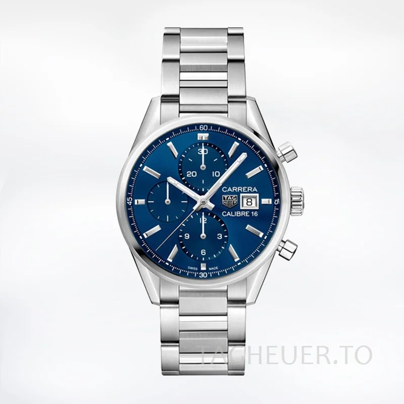 Tag Heuer Carrera 43mm CBK2112.BA0715 Men Quartz Silver-tone