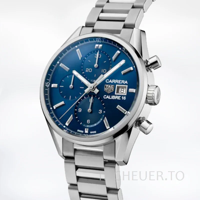 Tag Heuer Carrera 43mm CBK2112.BA0715 Men Quartz Silver-tone