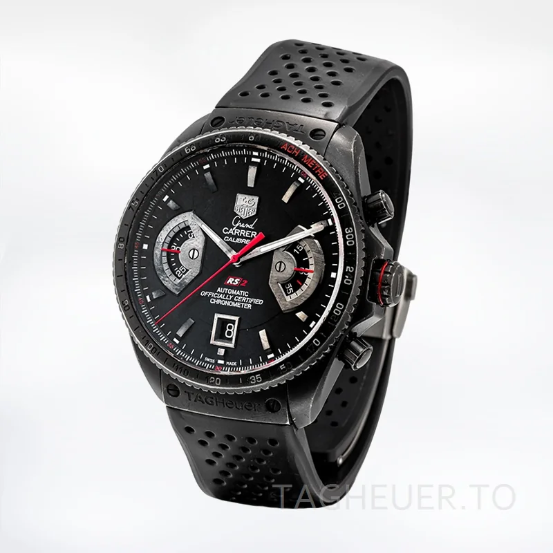 Tag Heuer Grand Carrera 43mm Men's CAV518B.FT6016 Black-tone Watch