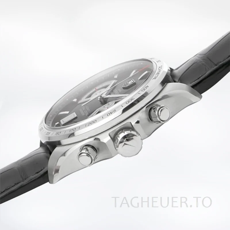 Tag Heuer Grand Carrera Men CAV511A.FC6225 43mm Black Dial Silver-tone