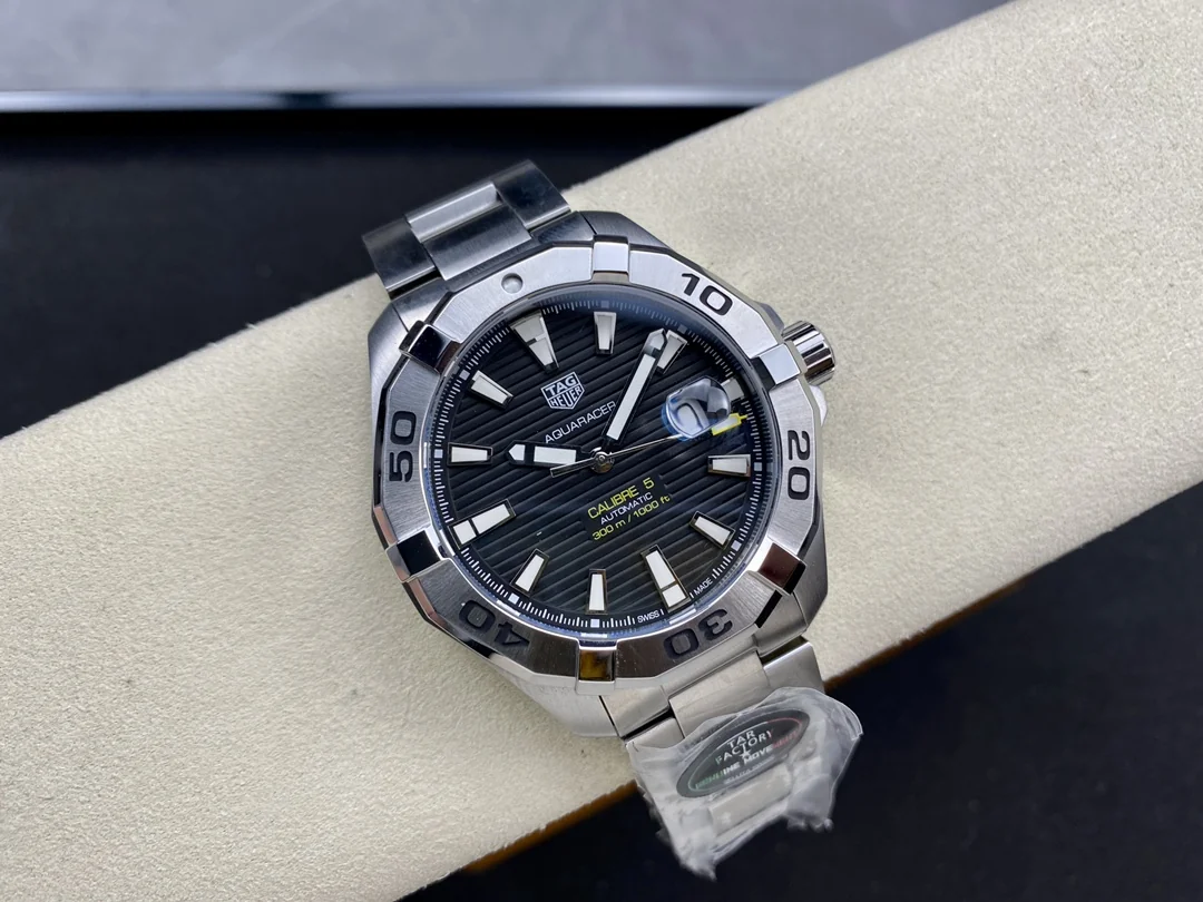 Swatch TAG Heuer Aquaracer WAY2010.BA0927 Replica Swiss men watch 43 Stainless Steel Black Dial water resistant 100M