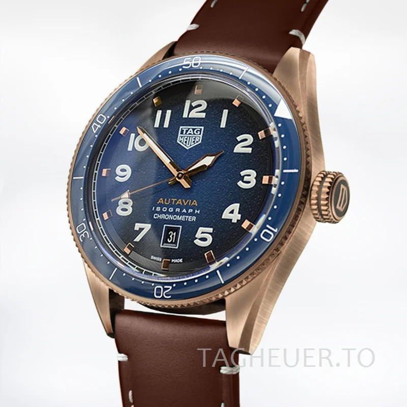 Tag Heuer Autavia 43mm WBE5190-002 Men Rose Gold-tone