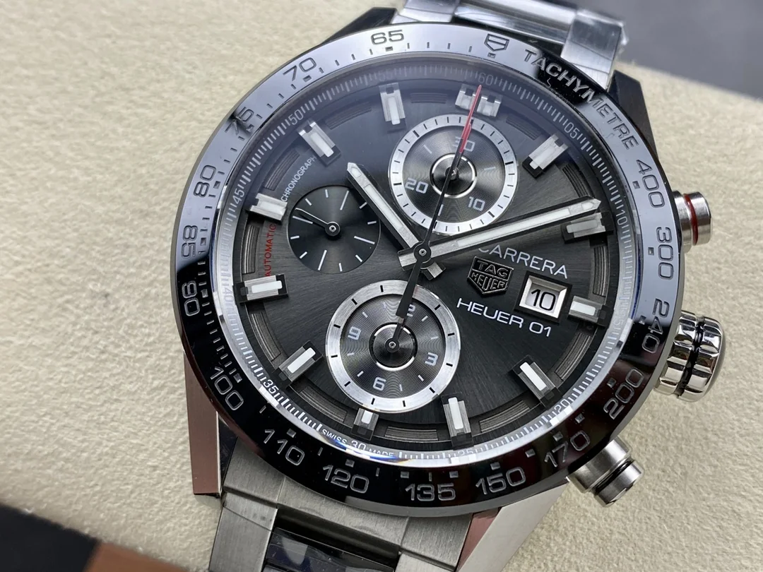 Best Swiss TAG Heuer Carrera CAR201W.BA0714 Replica Watch - 43mm Grey Dial, Stainless Steel, 50m Waterproof
