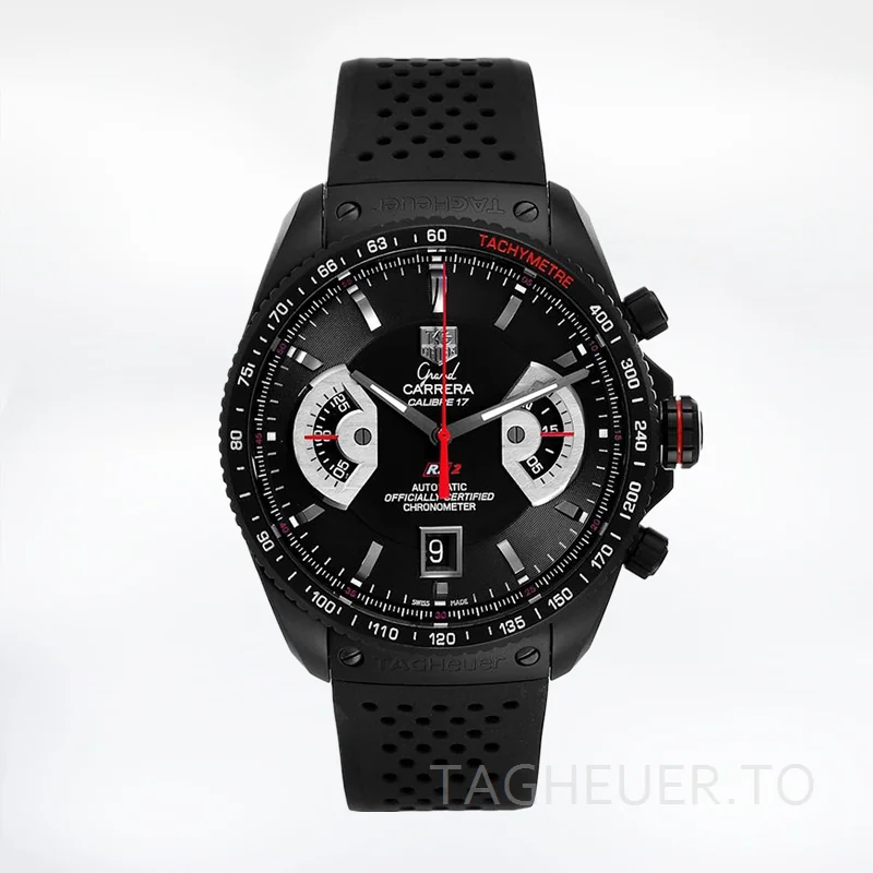 Tag Heuer Grand Carrera 43mm Men's CAV518B.FT6016 Black-tone Watch