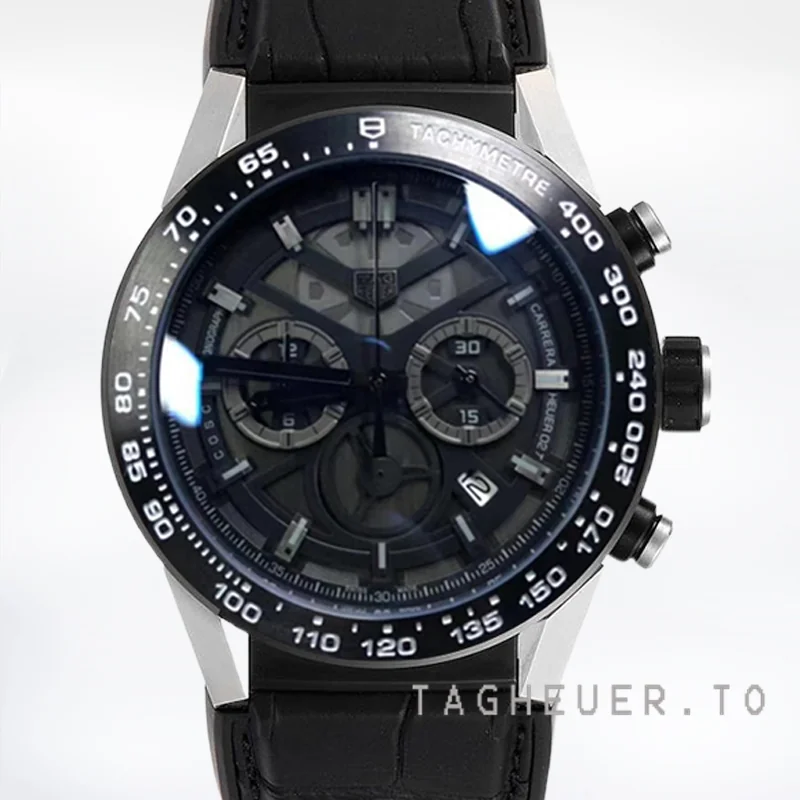 Tag Heuer Carrera 43mm CAR5A8Y.FC6377 Men's Black Skeleton Dial Quartz