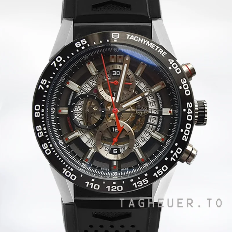 Tag Heuer Carrera CAR2A1Z Men's 43mm Black Skeleton Dial