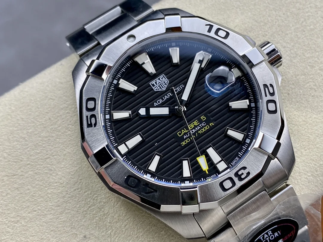 Swatch TAG Heuer Aquaracer WAY2010.BA0927 Replica Swiss men watch 43 Stainless Steel Black Dial water resistant 100M