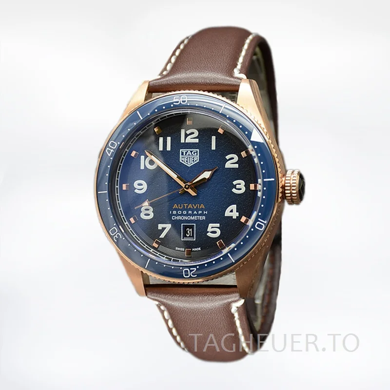 Tag Heuer Autavia 43mm WBE5190-002 Men Rose Gold-tone