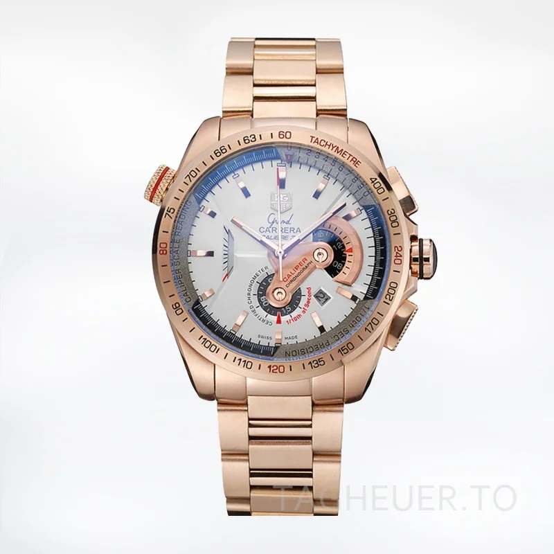Tag Heuer Grand Carrera Men's 43mm GrandCarreraWSB-005 White Dial Bracelet