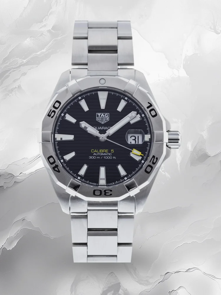 Swatch TAG Heuer Aquaracer WAY2010.BA0927 Replica Swiss men watch 43 Stainless Steel Black Dial water resistant 100M