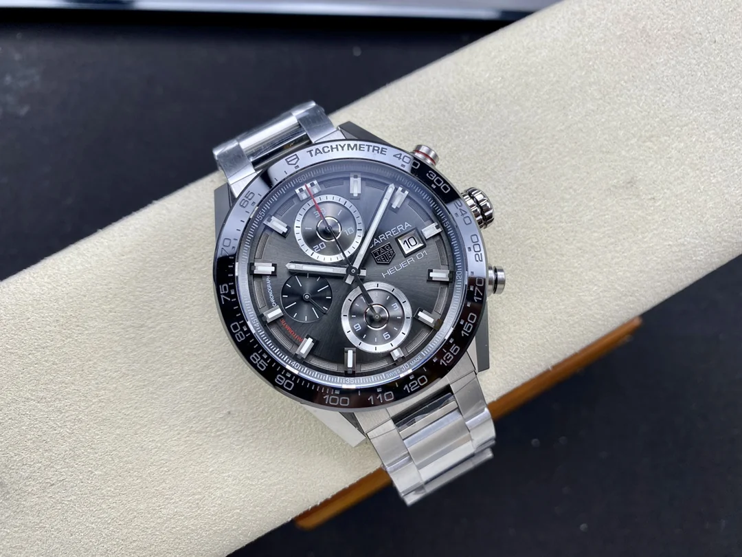 Best Swiss TAG Heuer Carrera CAR201W.BA0714 Replica Watch - 43mm Grey Dial, Stainless Steel, 50m Waterproof