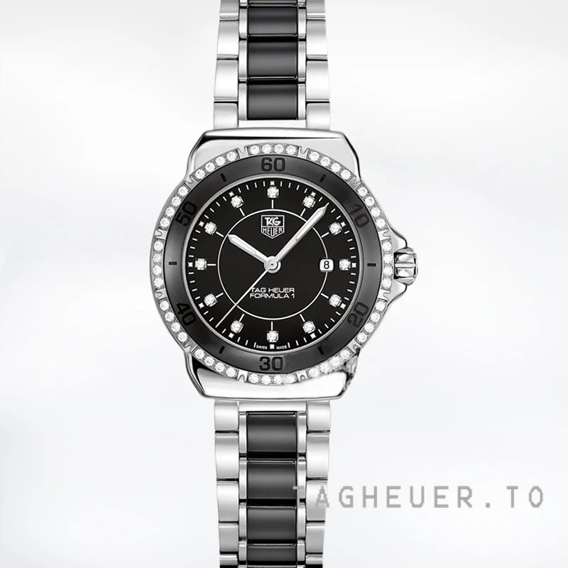 Tag Heuer Formula 1 Ladies WAH1312.BA0867 36mm Silver-tone Black Dial