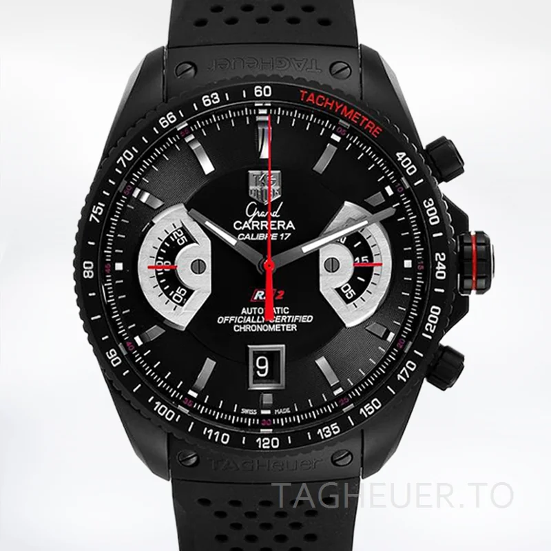 Tag Heuer Grand Carrera 43mm Men's CAV518B.FT6016 Black-tone Watch