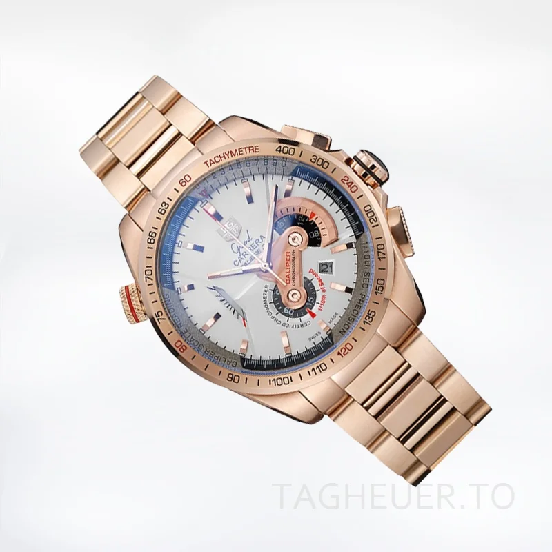 Tag Heuer Grand Carrera Men's 43mm GrandCarreraWSB-005 White Dial Bracelet