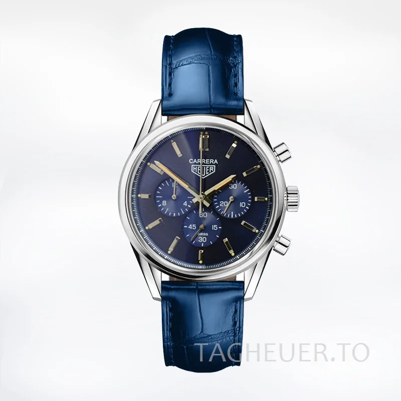 Tag Heuer Carrera 43mm CBK221B-001 Men Silver-tone Blue Dial
