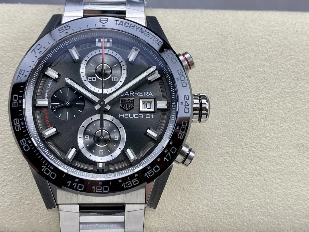 Best Swiss TAG Heuer Carrera CAR201W.BA0714 Replica Watch - 43mm Grey Dial, Stainless Steel, 50m Waterproof