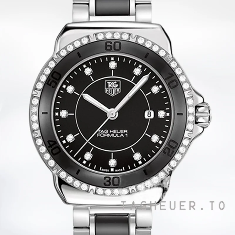 Tag Heuer Formula 1 Ladies WAH1312.BA0867 36mm Silver-tone Black Dial