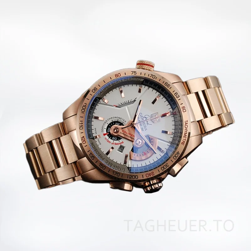 Tag Heuer Grand Carrera Men's 43mm GrandCarreraWSB-005 White Dial Bracelet